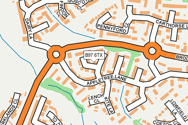 B97 6TX map - OS OpenMap – Local (Ordnance Survey)
