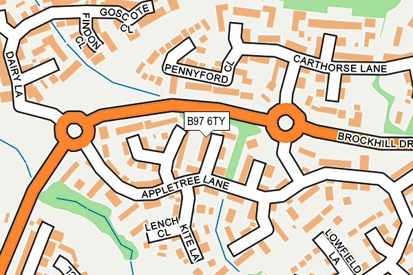 B97 6TY map - OS OpenMap – Local (Ordnance Survey)