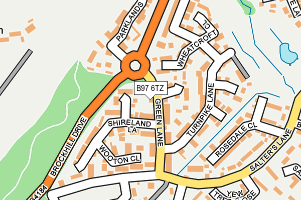 B97 6TZ map - OS OpenMap – Local (Ordnance Survey)