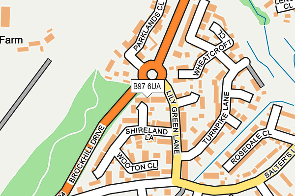 B97 6UA map - OS OpenMap – Local (Ordnance Survey)
