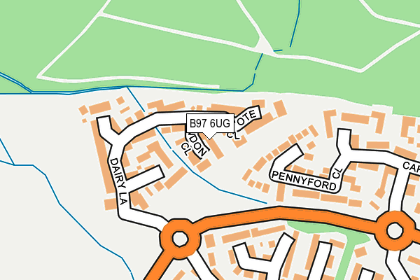 B97 6UG map - OS OpenMap – Local (Ordnance Survey)