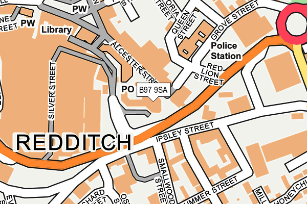 B97 9SA map - OS OpenMap – Local (Ordnance Survey)