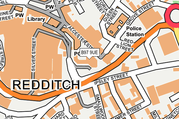 B97 9UE map - OS OpenMap – Local (Ordnance Survey)