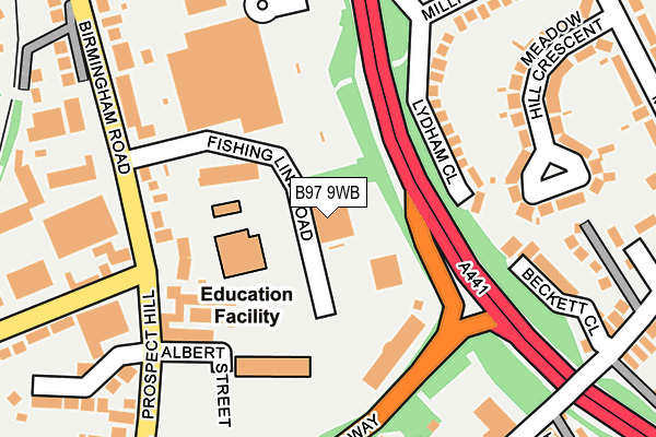 B97 9WB map - OS OpenMap – Local (Ordnance Survey)