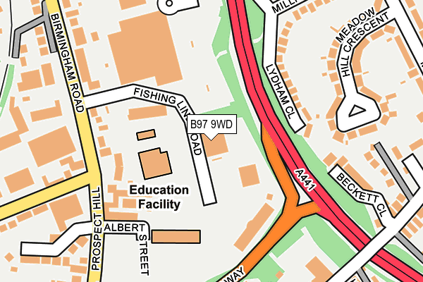 B97 9WD map - OS OpenMap – Local (Ordnance Survey)