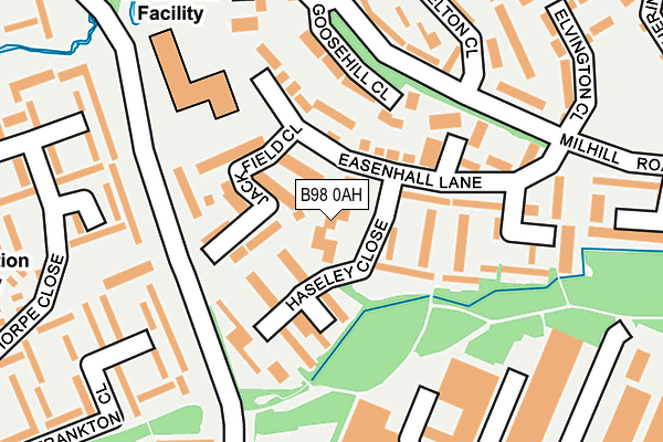 B98 0AH map - OS OpenMap – Local (Ordnance Survey)