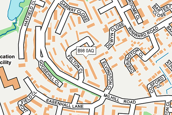 B98 0AQ map - OS OpenMap – Local (Ordnance Survey)