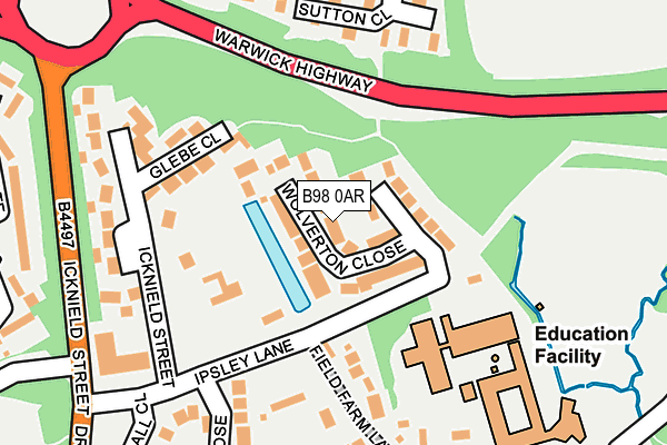 B98 0AR map - OS OpenMap – Local (Ordnance Survey)