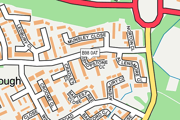 B98 0AT map - OS OpenMap – Local (Ordnance Survey)