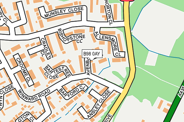 B98 0AY map - OS OpenMap – Local (Ordnance Survey)