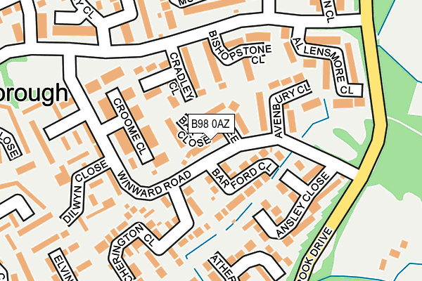 B98 0AZ map - OS OpenMap – Local (Ordnance Survey)