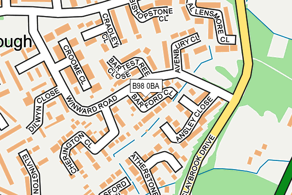 B98 0BA map - OS OpenMap – Local (Ordnance Survey)