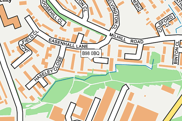 B98 0BQ map - OS OpenMap – Local (Ordnance Survey)