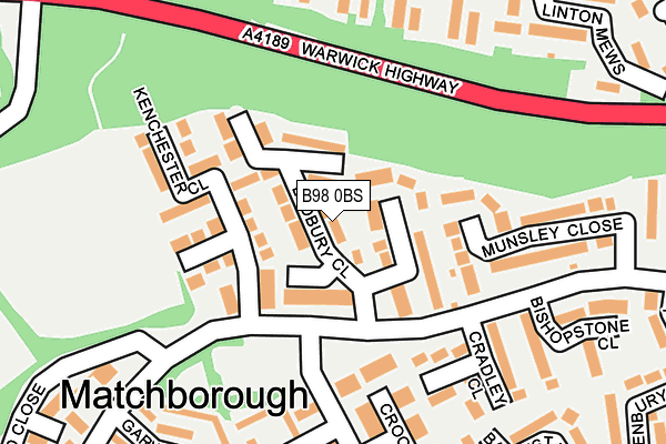 B98 0BS map - OS OpenMap – Local (Ordnance Survey)