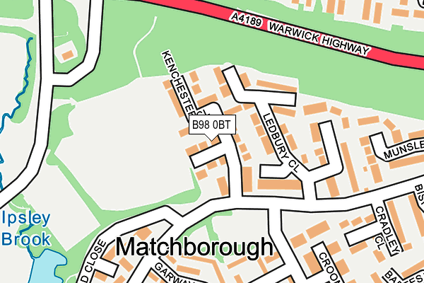 B98 0BT map - OS OpenMap – Local (Ordnance Survey)