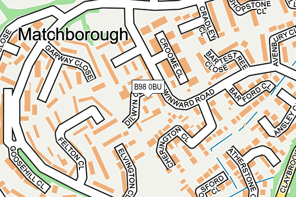 B98 0BU map - OS OpenMap – Local (Ordnance Survey)