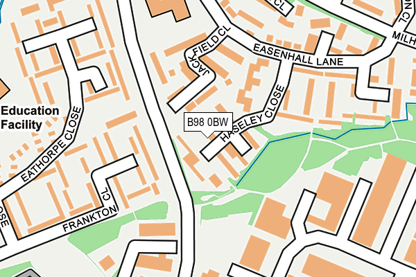 B98 0BW map - OS OpenMap – Local (Ordnance Survey)