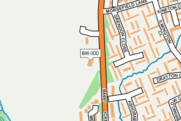 B98 0DD map - OS OpenMap – Local (Ordnance Survey)