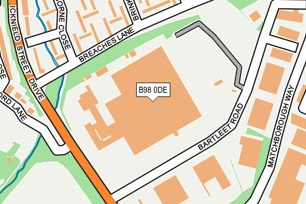 B98 0DE map - OS OpenMap – Local (Ordnance Survey)