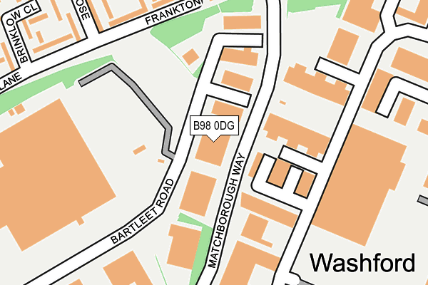 B98 0DG map - OS OpenMap – Local (Ordnance Survey)