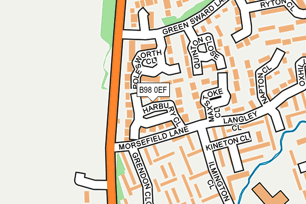 B98 0EF map - OS OpenMap – Local (Ordnance Survey)