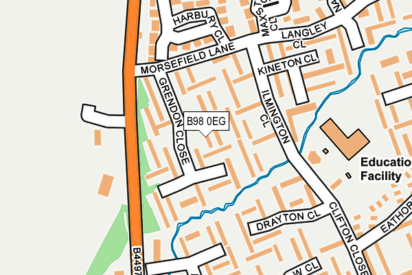 B98 0EG map - OS OpenMap – Local (Ordnance Survey)