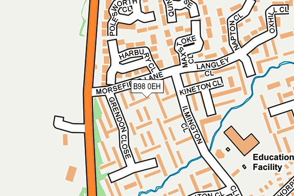 B98 0EH map - OS OpenMap – Local (Ordnance Survey)