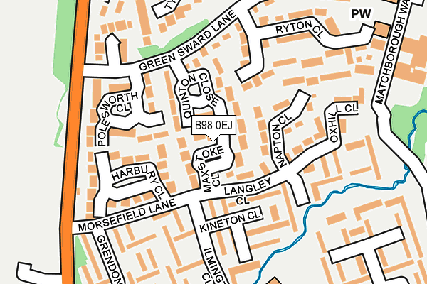 B98 0EJ map - OS OpenMap – Local (Ordnance Survey)