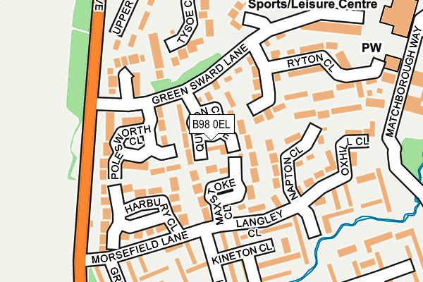 B98 0EL map - OS OpenMap – Local (Ordnance Survey)