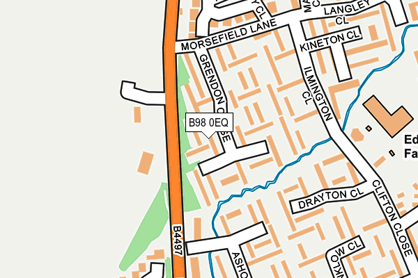 B98 0EQ map - OS OpenMap – Local (Ordnance Survey)