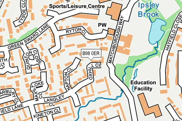 B98 0ER map - OS OpenMap – Local (Ordnance Survey)