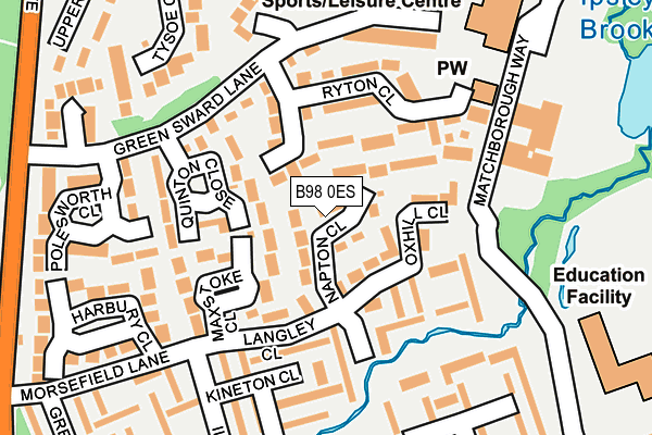 B98 0ES map - OS OpenMap – Local (Ordnance Survey)