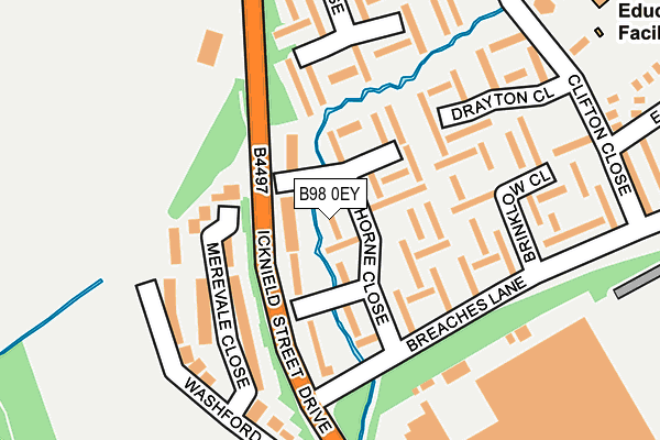 B98 0EY map - OS OpenMap – Local (Ordnance Survey)