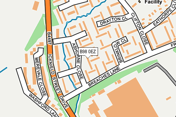 B98 0EZ map - OS OpenMap – Local (Ordnance Survey)