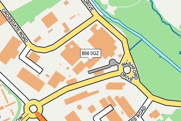 B98 0GZ map - OS OpenMap – Local (Ordnance Survey)