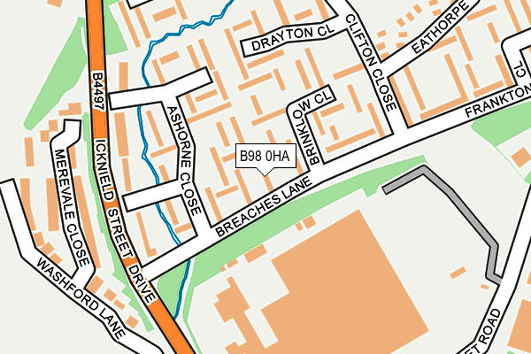 B98 0HA map - OS OpenMap – Local (Ordnance Survey)