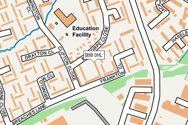 B98 0HL map - OS OpenMap – Local (Ordnance Survey)