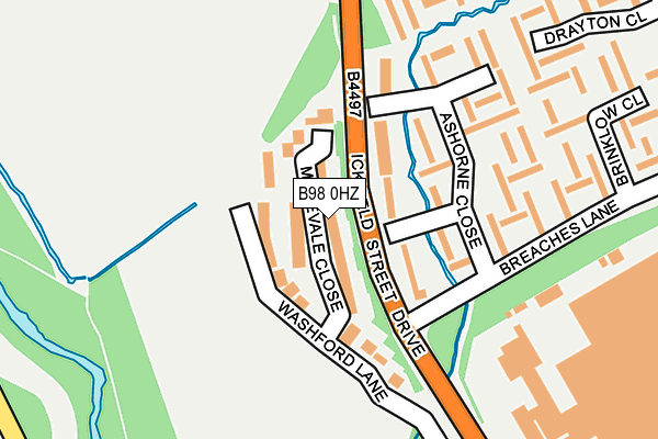 B98 0HZ map - OS OpenMap – Local (Ordnance Survey)
