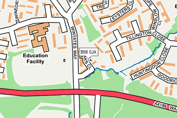 B98 0JA map - OS OpenMap – Local (Ordnance Survey)