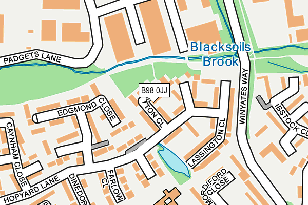 B98 0JJ map - OS OpenMap – Local (Ordnance Survey)