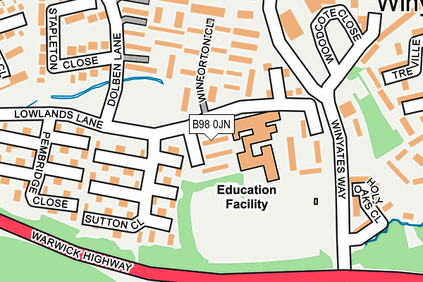 B98 0JN map - OS OpenMap – Local (Ordnance Survey)