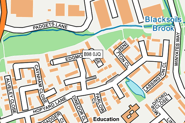 B98 0JQ map - OS OpenMap – Local (Ordnance Survey)