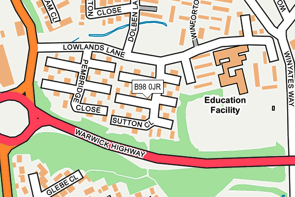 B98 0JR map - OS OpenMap – Local (Ordnance Survey)