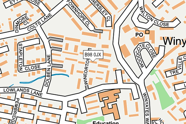 B98 0JX map - OS OpenMap – Local (Ordnance Survey)