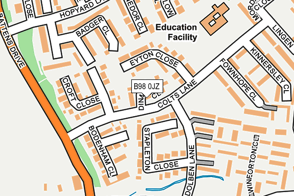 B98 0JZ map - OS OpenMap – Local (Ordnance Survey)