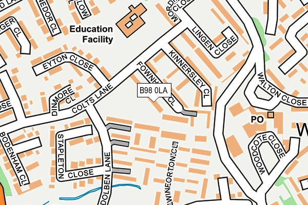 B98 0LA map - OS OpenMap – Local (Ordnance Survey)