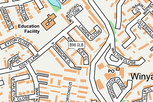 B98 0LB map - OS OpenMap – Local (Ordnance Survey)
