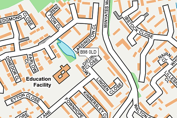 B98 0LD map - OS OpenMap – Local (Ordnance Survey)