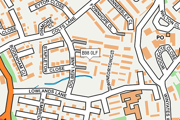 B98 0LF map - OS OpenMap – Local (Ordnance Survey)