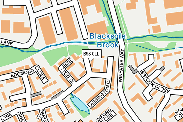 B98 0LL map - OS OpenMap – Local (Ordnance Survey)